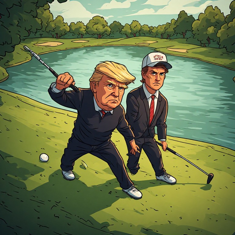 donaldtrumppandjrongolfcourse